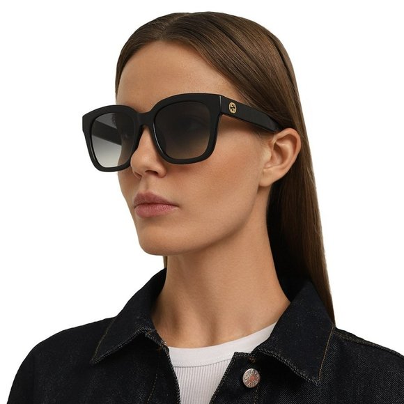 NEW Gucci GG1338SK 003 Black Grey Gradient Square Women Sunglasses GG 1338SK - Picture 1 of 10